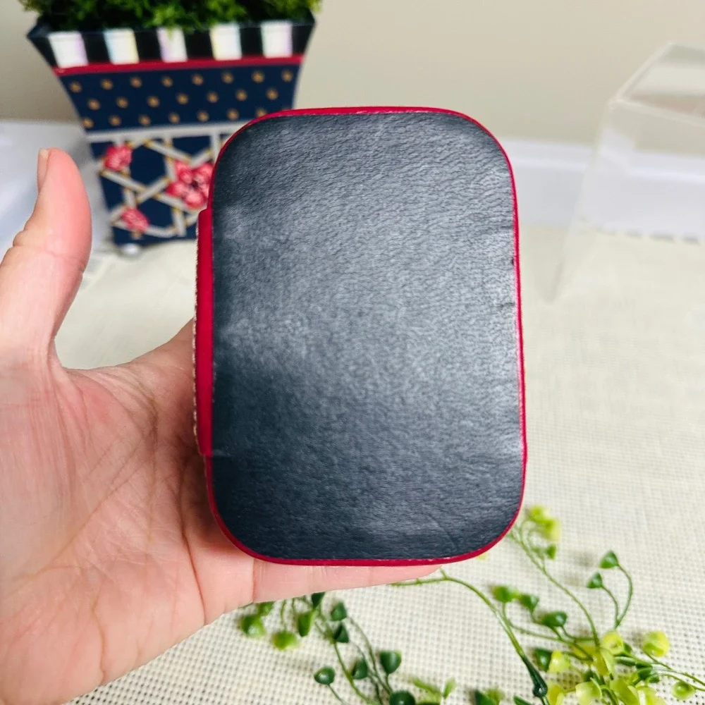FOSSIL Small Zip Jewelry Organizer — in Magenta Leather - NEW